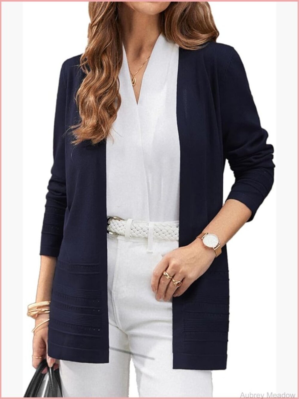 Long Sleeve V Neck Open Front Cardigan Lightweight Summer Sweater